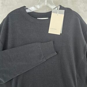 NWT Icebreaker Size Medium Dalston LS Sweatshirt Black Merino Wool RealFleece